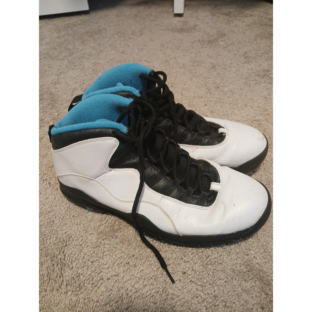 Nike Air Jordan 10 Retro Men Size 12 310805-106 White Powder Blue Black Shoes